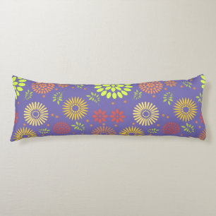 Colourful Fall Flowers in Warm Shades Body Pillow