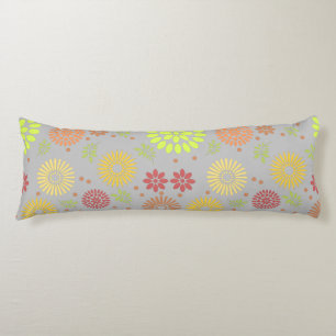 Colourful Fall Flowers in Warm Shades Body Pillow