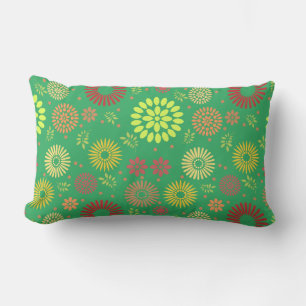 Colourful Fall Flowers in Warm Shades Lumbar Pillow