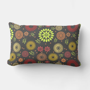 Colourful Fall Flowers in Warm Shades Lumbar Pillow