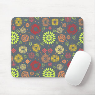 Colourful Fall Flowers in Warm Shades Mouse Pad