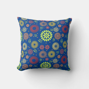Colourful Fall Flowers in Warm Shades Throw Pillow