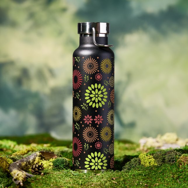 Colourful Fall Flowers in Warm Shades Water Bottle (Outdoor)