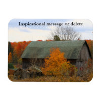 Colourful Fall Foliage Old Farmyard Barn