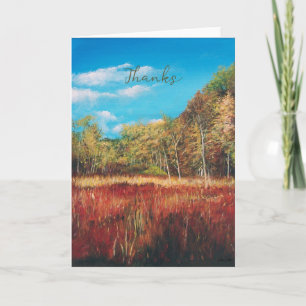 Colourful Fall Landscape Fine Art Thank You Card