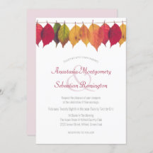 Colourful Fall Leaf Minimalist Wedding Ceremony