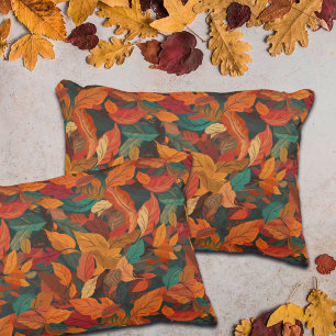 Colourful Fall Leaves Accent Pillow