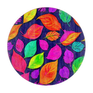 Colourful fall leaves Artwork Cutting Board