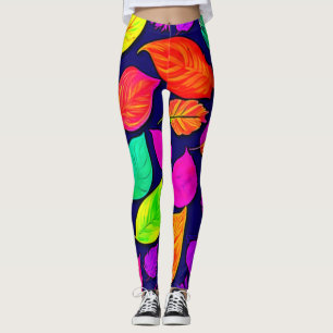 Colourful fall leaves Artwork Leggings