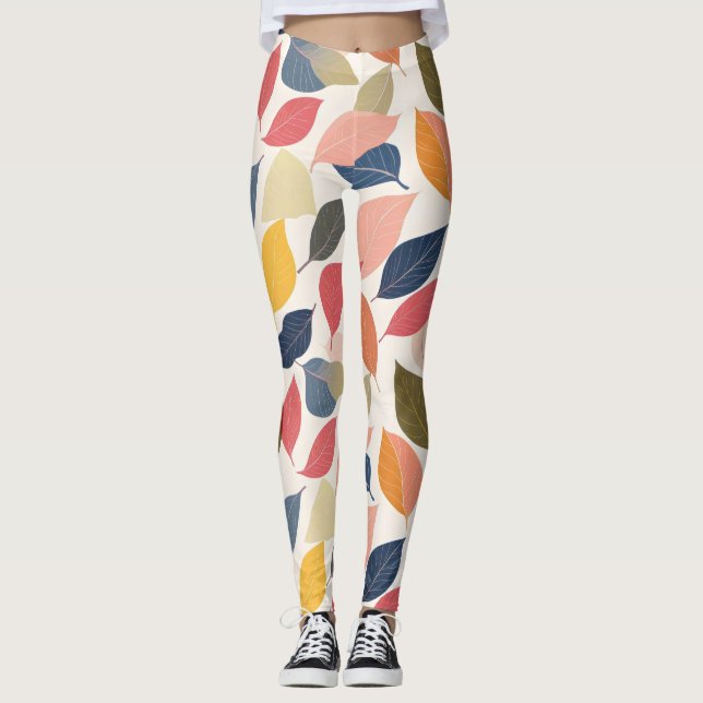 Colourful Fall Leaves Leggings (Front)