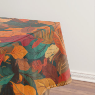 Colourful Fall Leaves Long Tablecloth