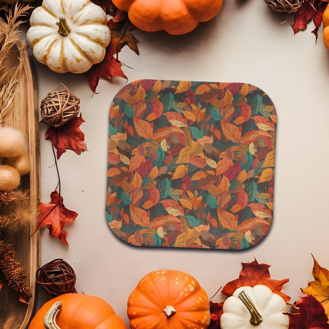 Colourful Fall Leaves  Paper Plate (Creator Uploaded)