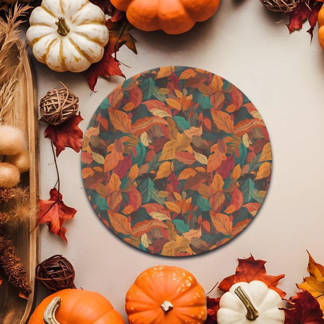 Colourful Fall Leaves  Paper Plate (Creator Uploaded)