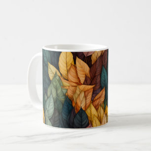 Colourful Fall Leaves Pattern Coffee Mug