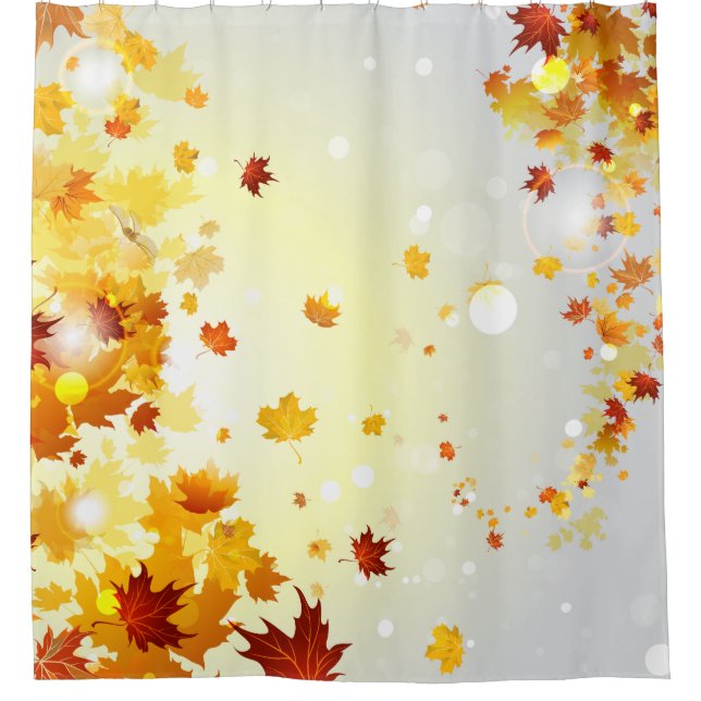 Colourful Fall Leaves Shower Curtain (Front)