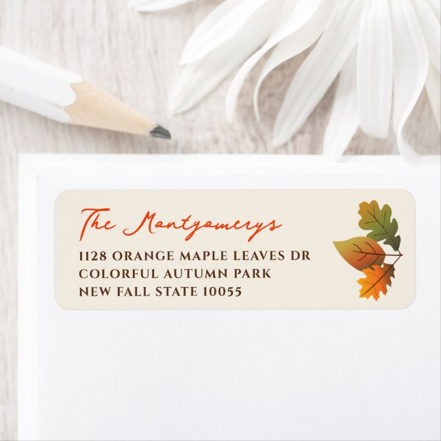 Colourful Fall Leaves Thanksgiving Address Labels (Insitu)