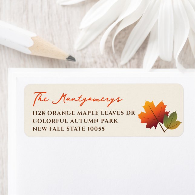 Colourful Fall Leaves Thanksgiving Return Address (Insitu)