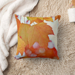 Colourful Fall Leaves Throw Pillow