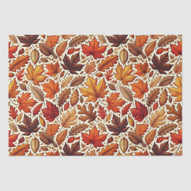 Colourful Fall Leaves Tissue Paper (Front)