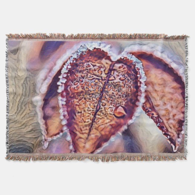 Colourful Fall leaves with fall colours watercolor Throw Blanket (Front)