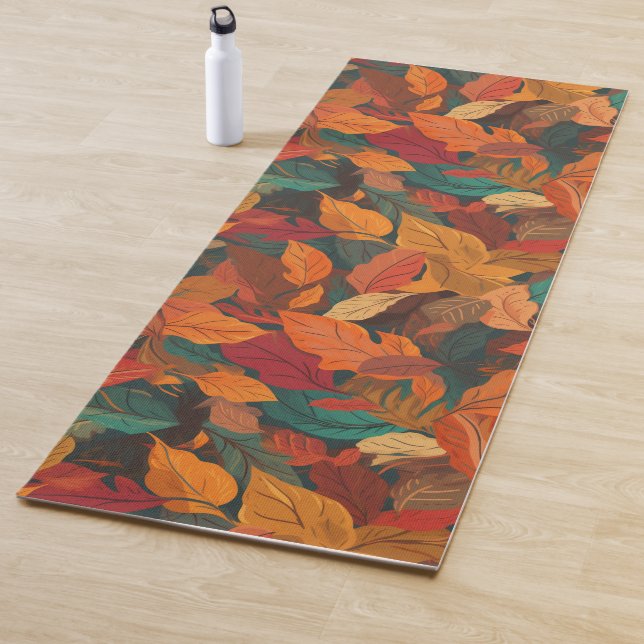 Colourful Fall Leaves Yoga Mat (In Situ)