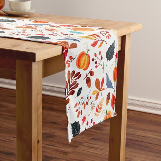 Colourful Fall Pattern Short Table Runner (In Situ)