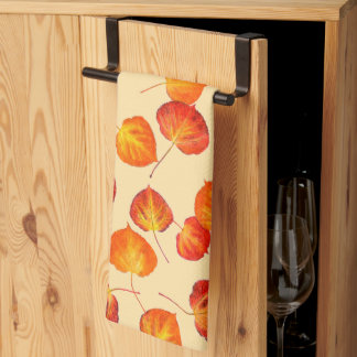 Colourful Fall Quaking Aspen Leaves Kitchen Towel
