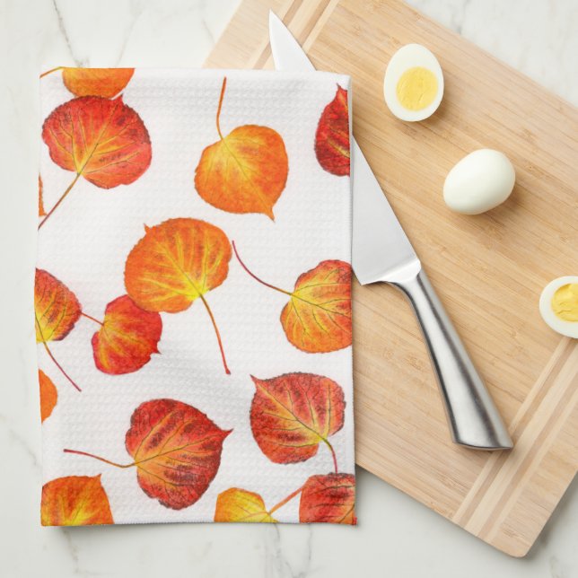 Colourful Fall Quaking Aspen Leaves Paper Napkins (Quarter Fold)
