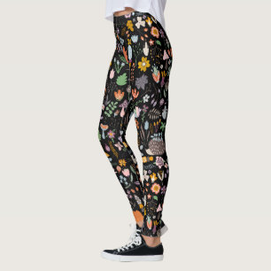 Colourful Fall & Symbols Pattern Leggings