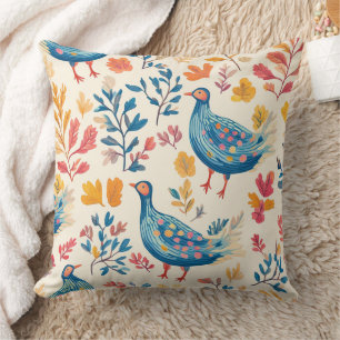 Colourful Fall Turkey with Warm Tones Throw Pillow