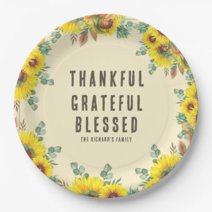 Colourful Fall Vibe Thanksgiving Dinner Party Paper Plate