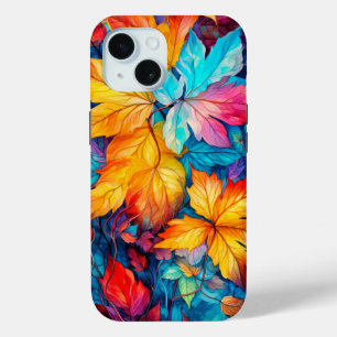 Colourful Fallen Autumn Leaves iPhone 15 Case