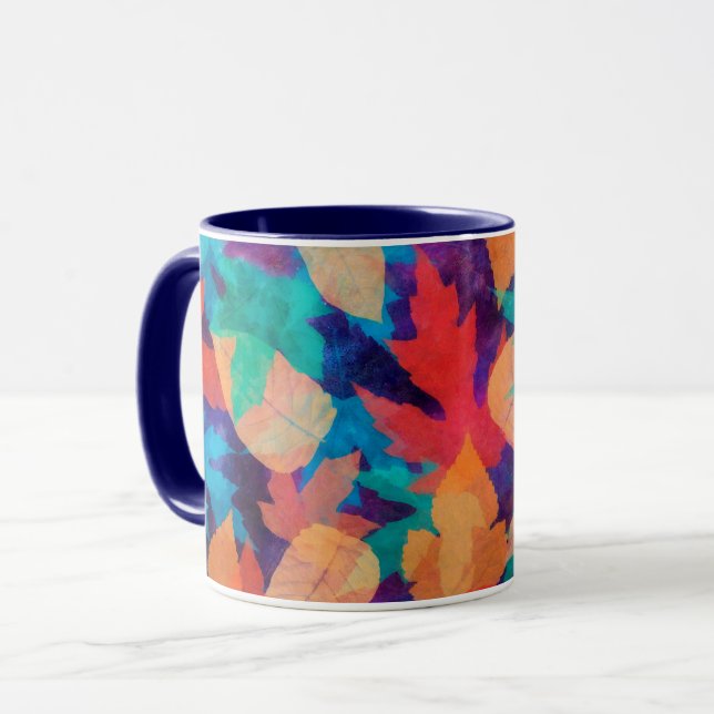 Colourful Fallen Leaves Mug (Front Left)