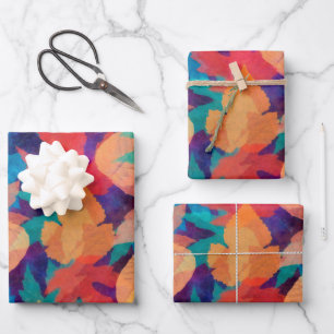 Colourful Fallen Leaves Wrapping Paper Sheet