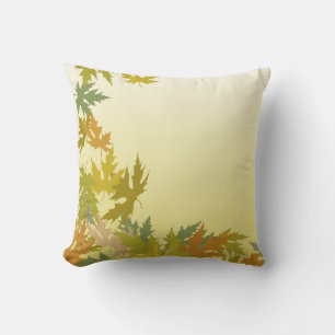 Colourful Falling Autumn Leaves Throw Pillow