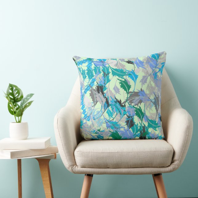 Colourful Falling Leaves 2 Throw Pillow (Chair)