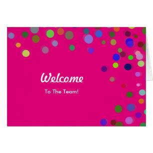 Colourful Falling Sparkles Polka Dots Welcome