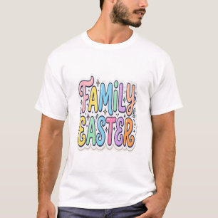 Colourful Family Easter Typography T-Shirt