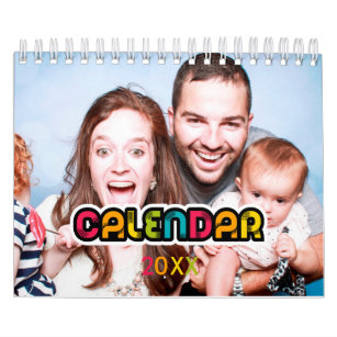 Colourful family photo calendar 2024