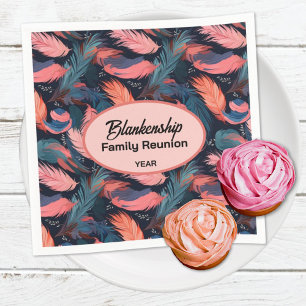 Colourful Family Reunion Feather Background Paper  Napkin