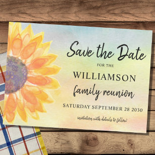 Colourful Family Reunion Save The Date Card
