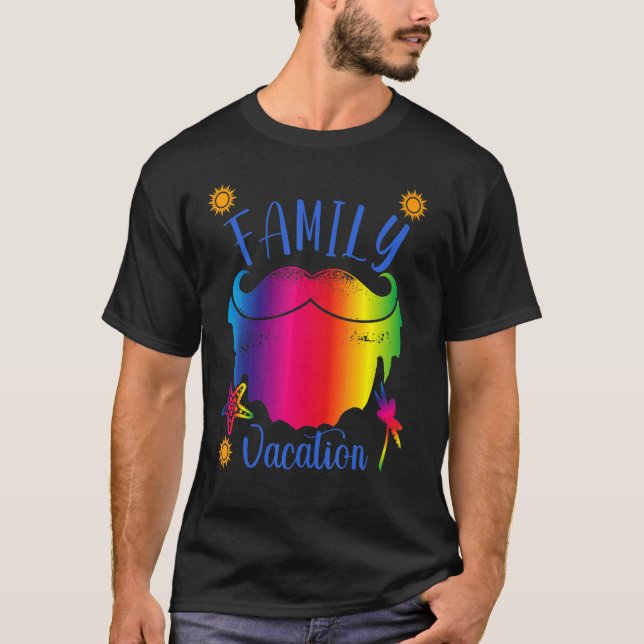Colourful Family Vacation 2022 Beach Tropical Matc T-Shirt (Front)