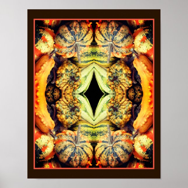 Colourful Fancy Gourds Close Up Abstract Art Poster (Front)