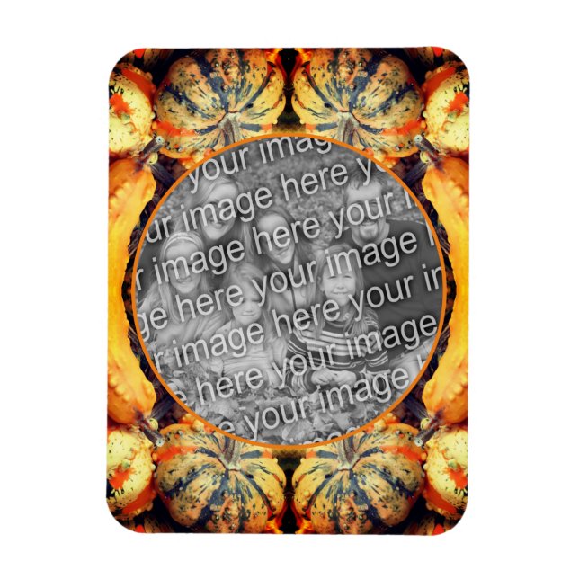 Colourful Fancy Gourds Frame Create Your Own Photo Magnet (Vertical)