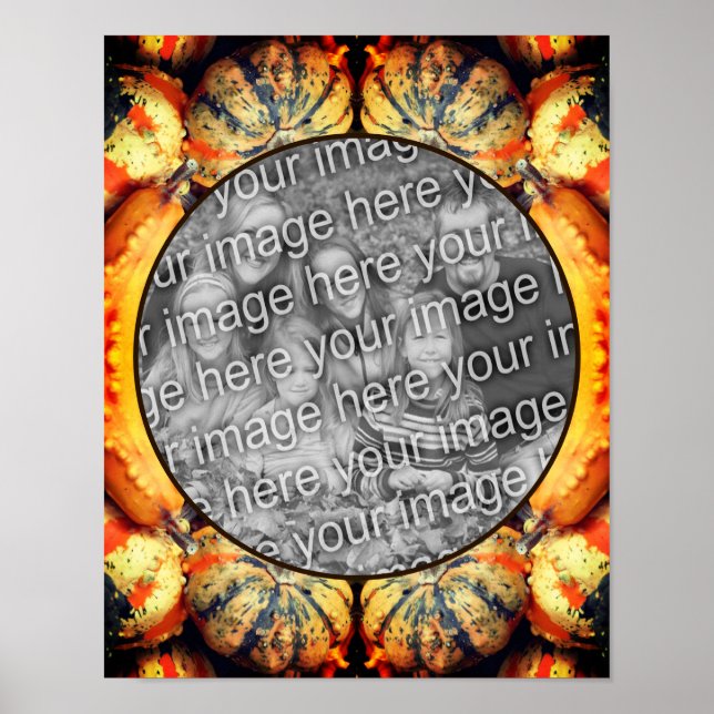 Colourful Fancy Gourds Frame Create Your Own Photo Poster (Front)