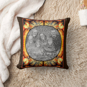 Colourful Fancy Gourds Frame Create Your Own Photo Throw Pillow