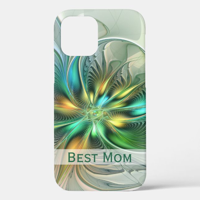 Colourful Fantasy Abstract Flower Fractal Best Mom Case-Mate iPhone Case (Back)