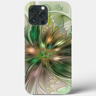 Colourful Fantasy Abstract Fractal Flower Initials iPhone 13 Pro Max Case