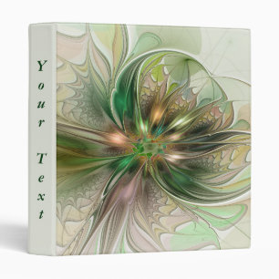 Colourful Fantasy Abstract Fractal Flower Own Text Binder