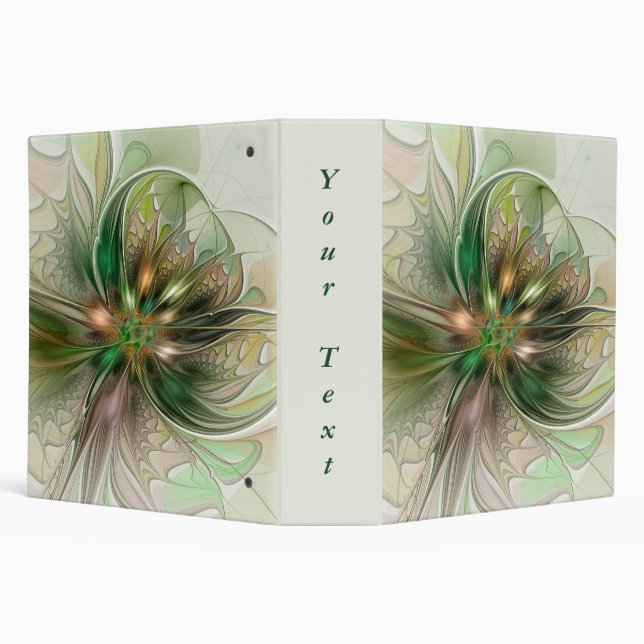Colourful Fantasy Abstract Fractal Flower Own Text Binder (Background)